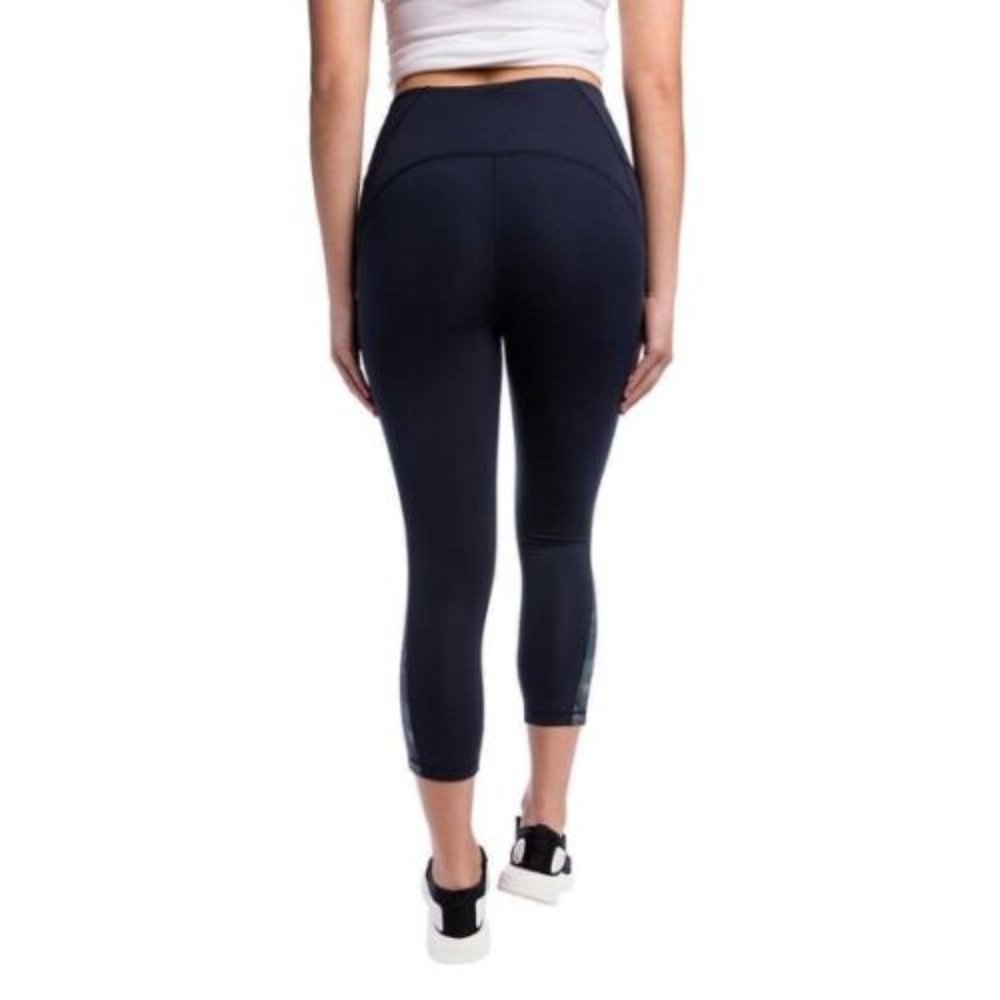 NWoT Kirkland Signature Women's Reflective Leggings Navy Size Small $40 1B098 - Picture 2 of 3